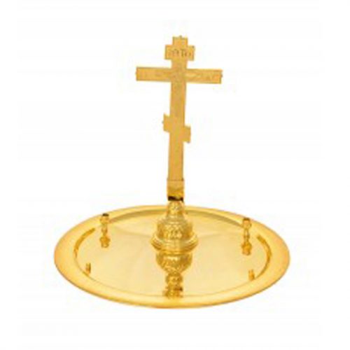 Tray with cross Νο40 gold plated (κ130-01)