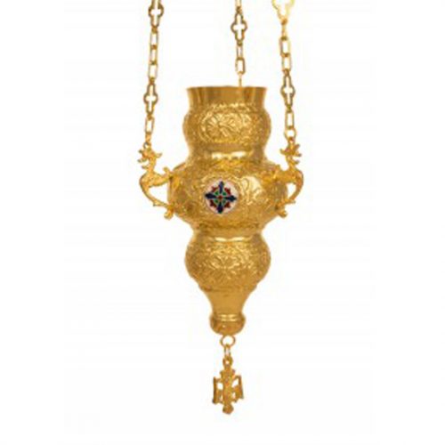 Corfu Standing vigil lamp gilded enamels (k110-02)